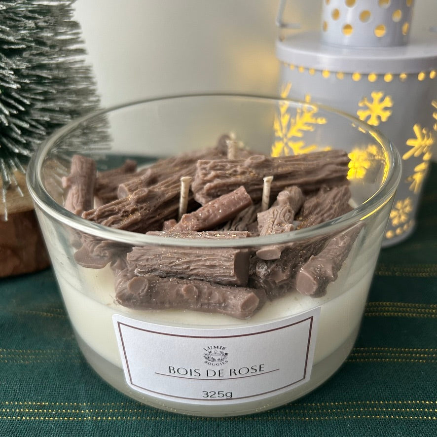 Bougie bois de rose - Taille L