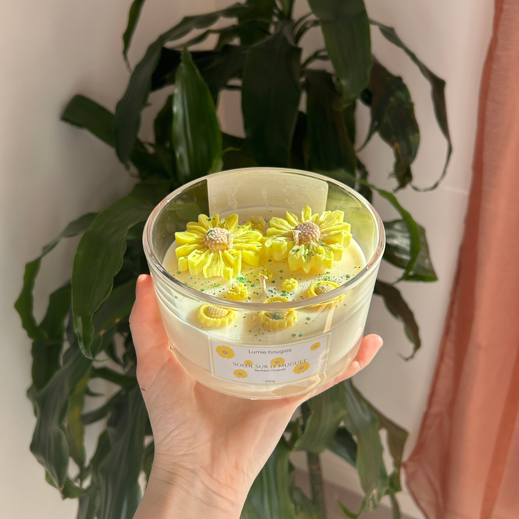Bougie soleil sur le muguet imparfaite (prototype)