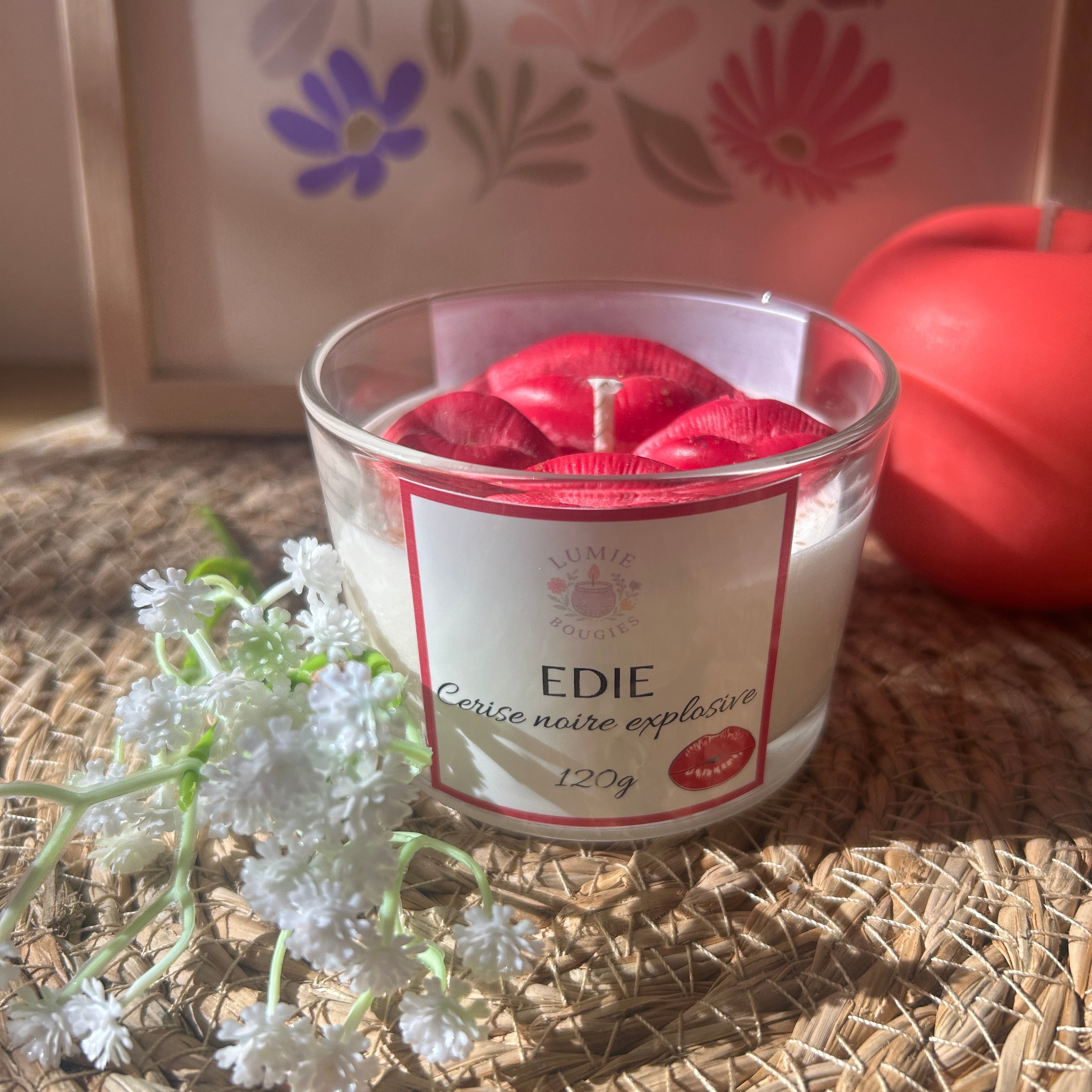 Bougie Edie - Parfum cerise noire explosive