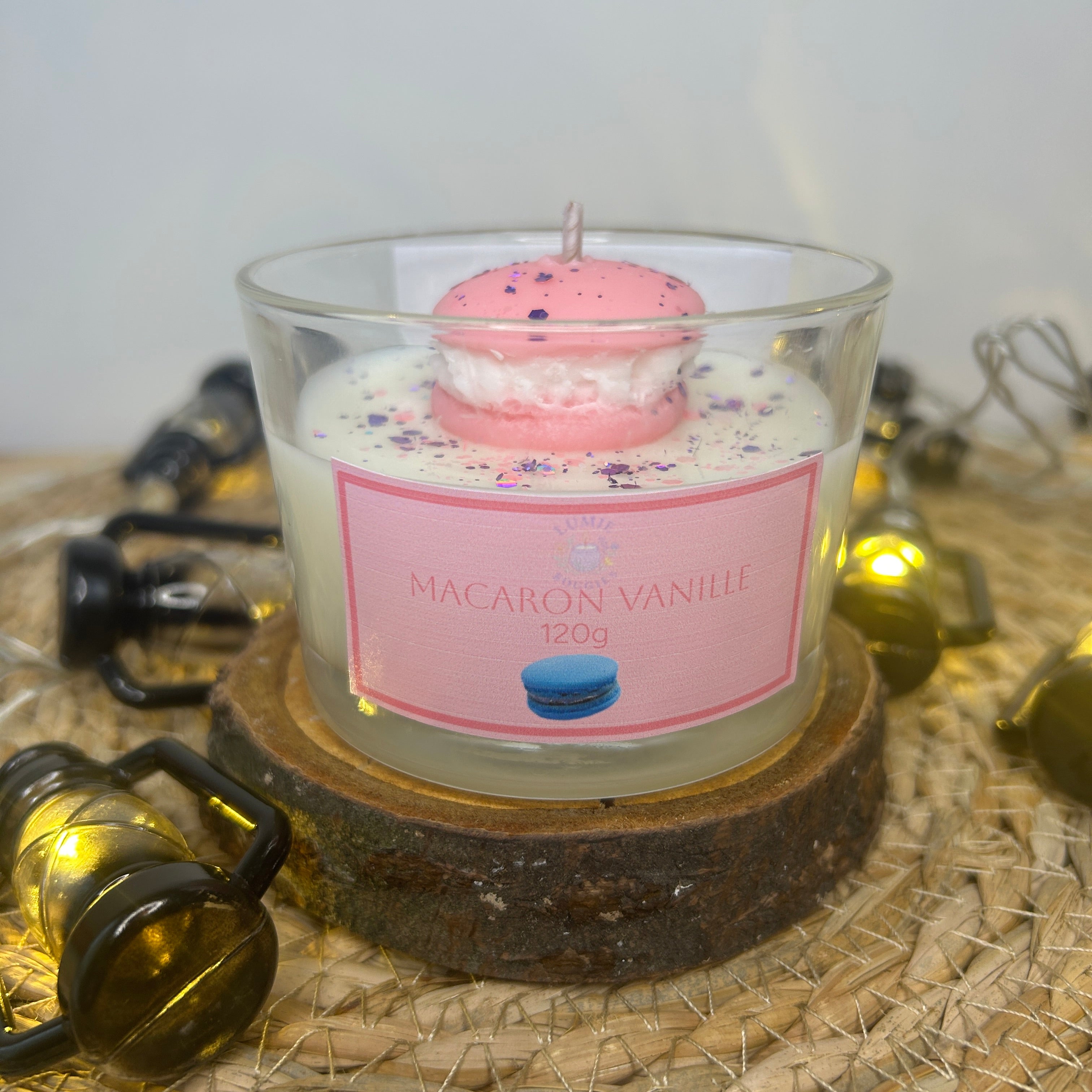 Bougie macaron vanille