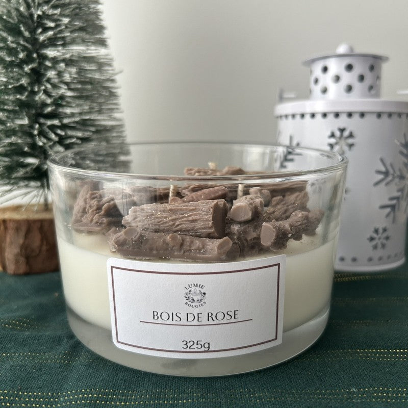 Bougie bois de rose - Taille L